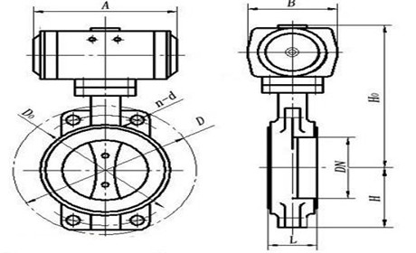 氣動高真(zhen)空蝶閥結構圖(tu) 氣動高真空蝶(die)閥結構圖